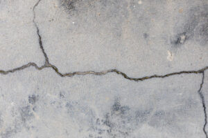Crack on cement floor.